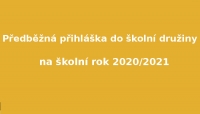 Přihláška do školní družiny 2020/2021